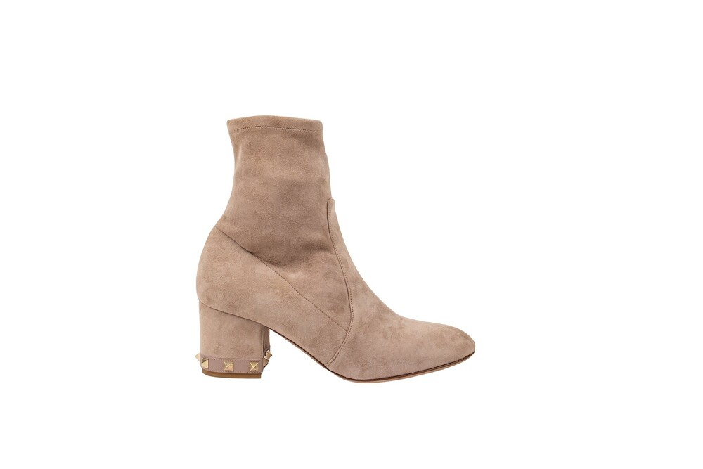 Valentino Nude Beige Suede Booties Size 8 - Picture 6 of 9